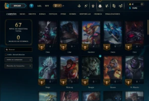 Ouro 4 com 60 Champs e 17 Skins - League of Legends LOL