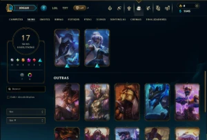 Ouro 4 com 60 Champs e 17 Skins - League of Legends LOL