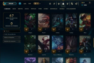 Ouro 4 com 60 Champs e 17 Skins - League of Legends LOL