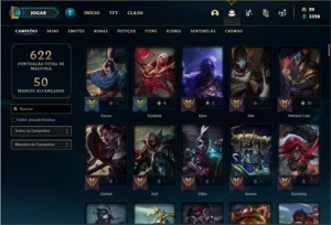 Conta Unranked com 150 Champs e 249 Skins + 4 Prestigios - League of Legends LOL