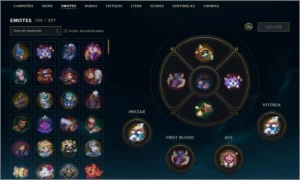 Conta lol plat1 com 413 skins, criada em 2013 - League of Legends