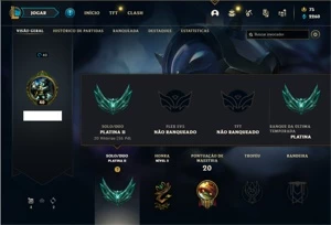 Conta platina 2 com 27 Champs e 10 Skins + 5 Espolios - League of Legends LOL