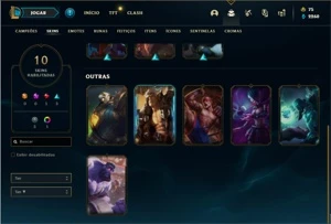 Conta platina 2 com 27 Champs e 10 Skins + 5 Espolios - League of Legends LOL