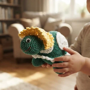 Tartaruga Vovó Verde escura em amigurumi - Artesanato e Personalizados