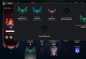 Platina 1 com TODOS os Champs e 370 Skins +9 Prestigios - League of Legends LOL