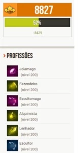 Conta Dofus personagens 200; Sacrier 251 scrollado profs 200