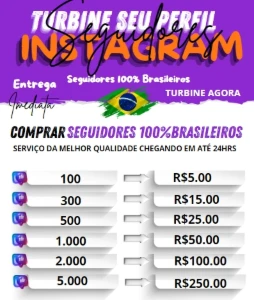 Seguidores Instagram 100% Brasileirios