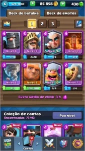 Conta Clash Royale 3850 troféus, 85k de ouro, gigante lvl10