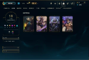 Platina 1 com 50 Champs e 18 Skins +4 Vitoriosas - League of Legends LOL