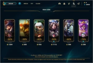 Conta ouro 4 com 23 champs e 3 skins SEM EMAIL VERIFICADO - League of Legends LOL