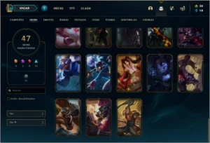 Conta Prata 2 com 47 skins e 95 champs - League of Legends LOL