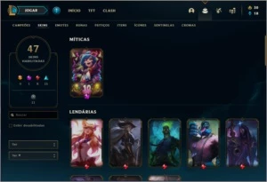 Conta Prata 2 com 47 skins e 95 champs - League of Legends LOL