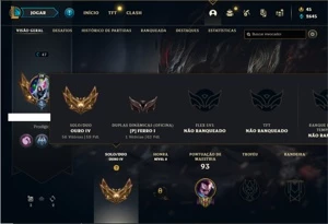 Conta ouro 4 com 30 Champs e 19 Skins + 1 Fragmento - League of Legends LOL