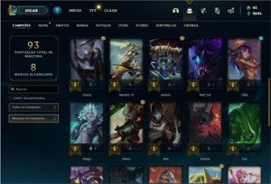 Conta ouro 4 com 30 Champs e 19 Skins + 1 Fragmento - League of Legends LOL