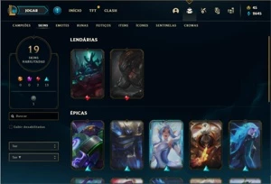 Conta ouro 4 com 30 Champs e 19 Skins + 1 Fragmento - League of Legends LOL