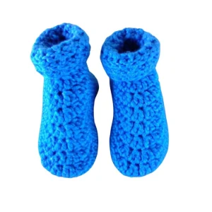 Pantufa de Lã Infantil Azul 18 - Artesanato e Personalizados