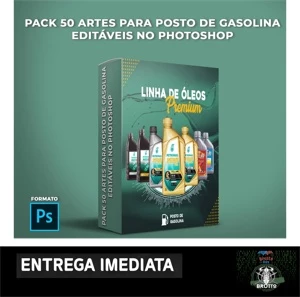Pack 50 Artes Posto De Gasolina - Editáveis Photoshop - Serviços Digitais