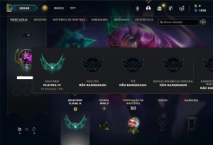 Conta Platina 4 com 30 Champs e 4 Skins + 6 Fragmentos - League of Legends LOL
