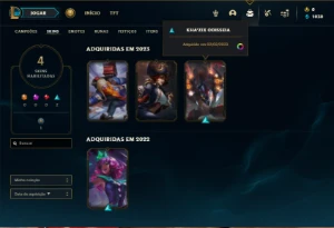 Conta Platina 4 com 30 Champs e 4 Skins + 6 Fragmentos - League of Legends LOL