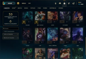 Conta Platina 4 com 30 Champs e 4 Skins + 6 Fragmentos - League of Legends LOL