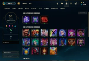 Conta Platina 4 com 30 Champs e 4 Skins + 6 Fragmentos - League of Legends LOL