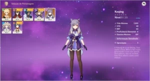 conta com keqing-barbara-xiangling AR7 - Genshin Impact