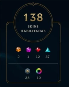 Conta P2 138 skins + todos champs + 15 m7 + colecionáveis - League of Legends LOL