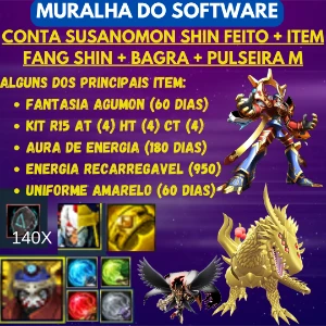 Conta Digimon Masters Susano S. + Bagra + Fang S. + P.Milag. - Digimon Masters Online DMO