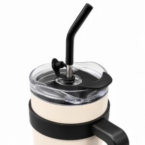 Garrafa Térmica Branca com Canudo - 1,2 Litro - Artesanato e Personalizados