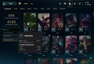 Platina 3 com TODOS os champs e 201 Skins + 31 Maestrias 7 - League of Legends LOL