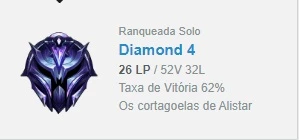 Diamante 4 62% WR - League of Legends LOL