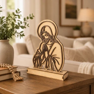 Escultura Jesus Orando em MDF 21 x 14 cm - Artesanato e Personalizados