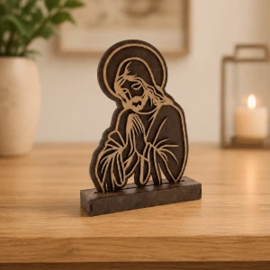Escultura Jesus Orando em MDF 21 x 14 cm - Artesanato e Personalizados