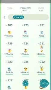 *Pokémon GO* Shinys, Pokémons raros e de evento