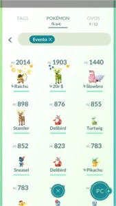 *Pokémon GO* Shinys, Pokémons raros e de evento