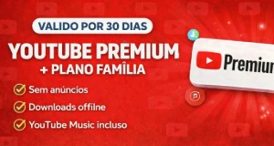Youtube Premium+Youtube Music - 30 Dias - LEIA A DESCRIÇÃO - Assinaturas e Premium