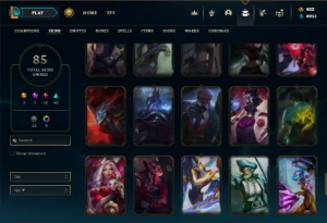Unranked com 90 Champs e 85 Skins - League of Legends LOL