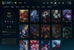 Unranked com 90 Champs e 85 Skins - League of Legends LOL