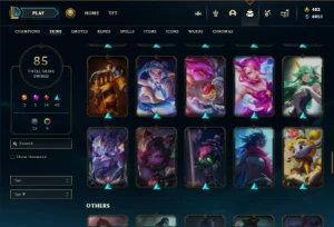 Unranked com 90 Champs e 85 Skins - League of Legends LOL