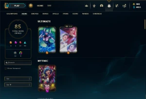 Unranked com 90 Champs e 85 Skins - League of Legends LOL