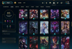 Unranked com 90 Champs e 85 Skins - League of Legends LOL