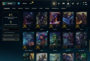 Prata 3 com 43 Champs e 8 Skins - League of Legends LOL