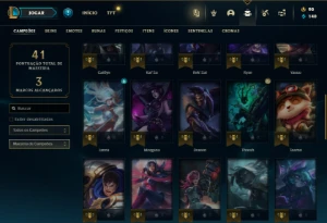 Prata 3 com 43 Champs e 8 Skins - League of Legends LOL