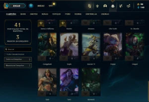 Prata 3 com 43 Champs e 8 Skins - League of Legends LOL
