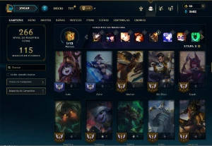 Esmeralda 3 com 95 Champs e 43 Skins + 5 Vitoriosas - League of Legends LOL