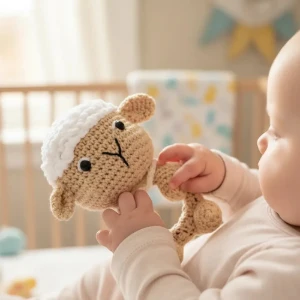 Chocalho Ovelhinha Amigurumi - Artesanato e Personalizados