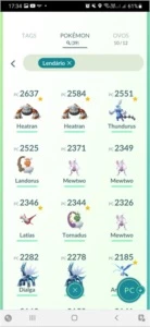 Conta nivel 31, 39 lendários, 18 shiny, 7 100% - Pokémon