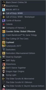 Conta steam com mais de 190 jogos lvl 85