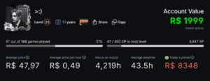 Conta Steam com mais de R$ 8,348 com Email de criação