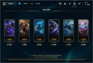 Conta unranked com 7 Skins e 33 Champs - League of Legends LOL